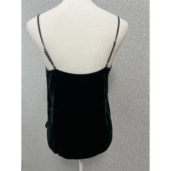 Cami NYC Velvet Camisole Womens Small Dark Green Lace Trim Adjustable Straps Top - Picture 3 of 6